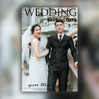 高端时尚韩式杂志婚礼邀请函